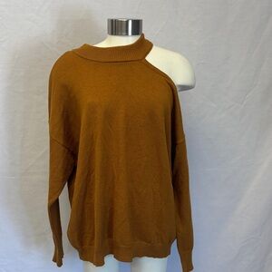 Le Chateau Off-the-Shoulder Brown Sweater